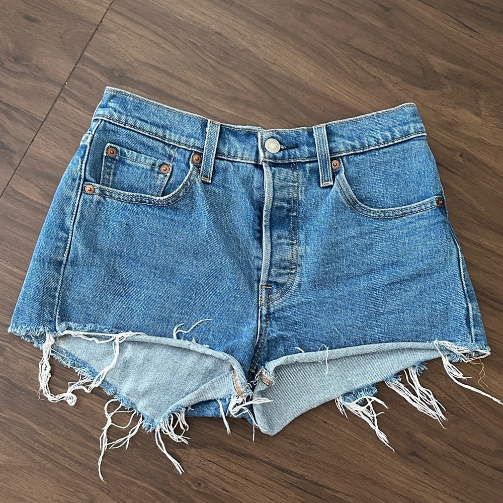 Levi's 501 Jean Shorts with Frayed Hem